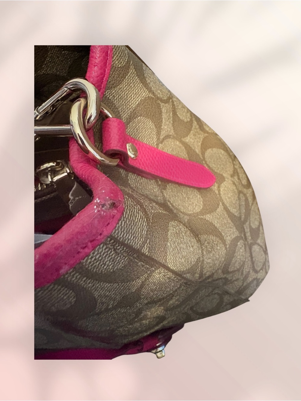 Coach Margot Carryall Satchel with Certificate of Authenticity Pink Trim - Picture 14 of 16